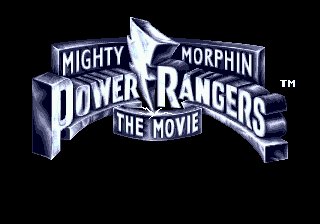 Mighty Morphin Power Rangers title screen for Sega Mega Drive